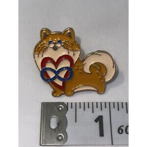 Happy Cat Infinity Heart Pin Brooch